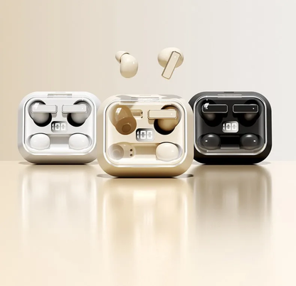 Écouteurs sans fil 2-en-1 pour couple Y42, oreillettes de sport avec affichage LED de la batterie et suppression du bruit ENC