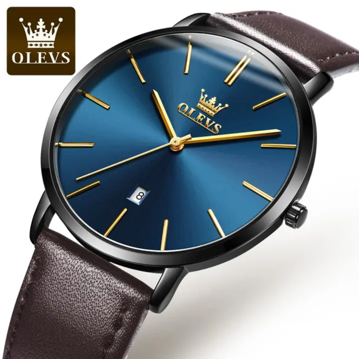 Montre OLEVS 5869 Élégance Classique - Cadran Minimaliste et Bracelet en Cuir