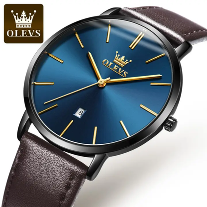 Montre OLEVS 5869 Élégance Classique - Cadran Minimaliste et Bracelet en Cuir