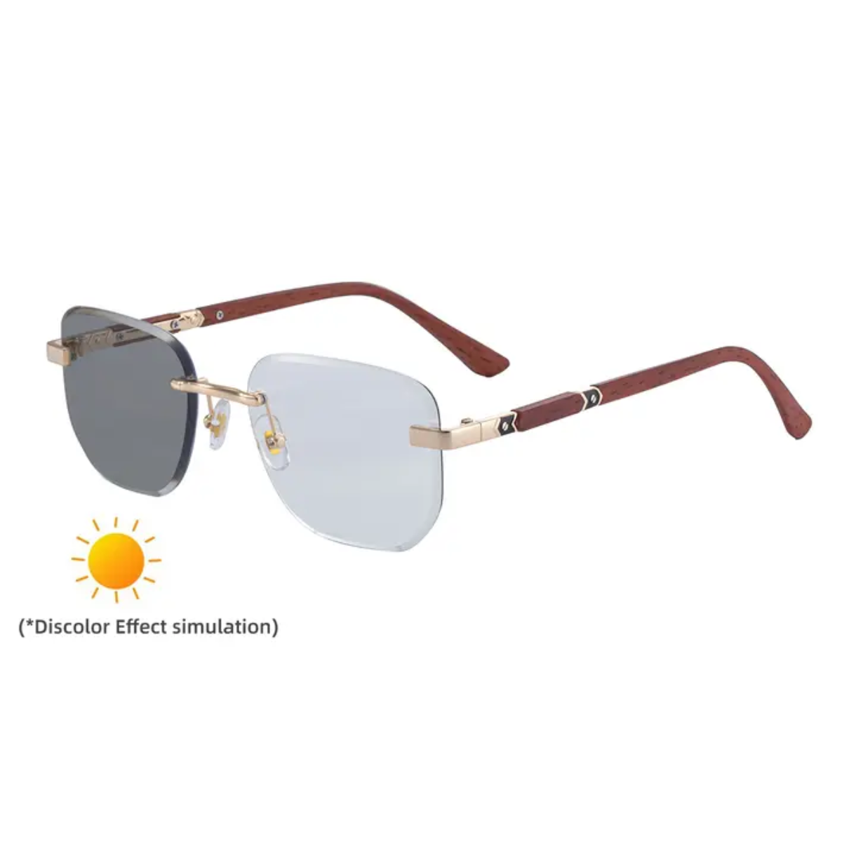 Lunettes Photochromiques  UV400 ZX-3165 Couleur bois pour homme et femme