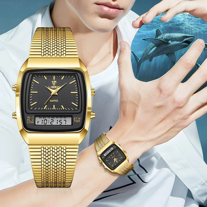 Montre Dual Display Or & Noir - LIEBIG