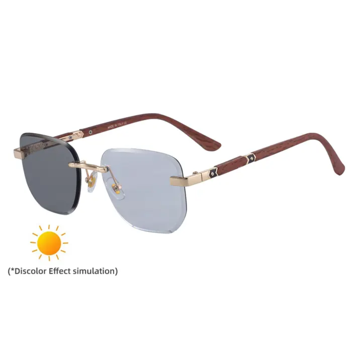 Lunettes Photochromiques  UV400 ZX-3165 Couleur bois pour homme et femme