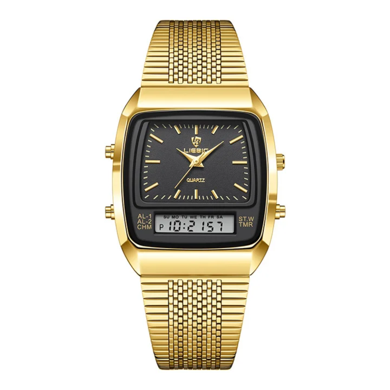 Montre Dual Display Or & Noir - LIEBIG