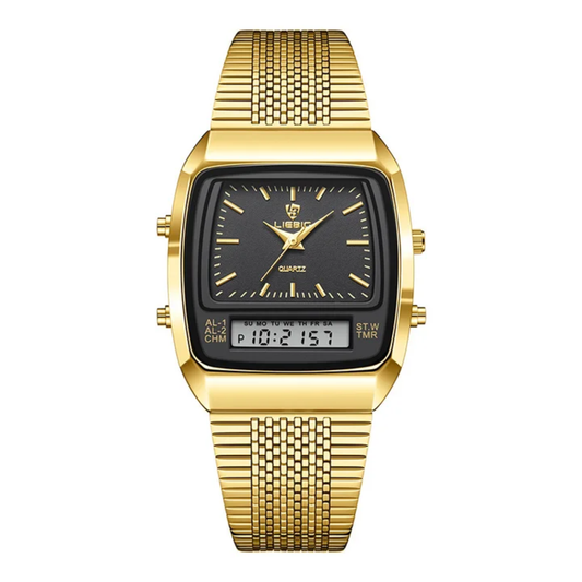 Montre Dual Display Or & Noir - LIEBIG